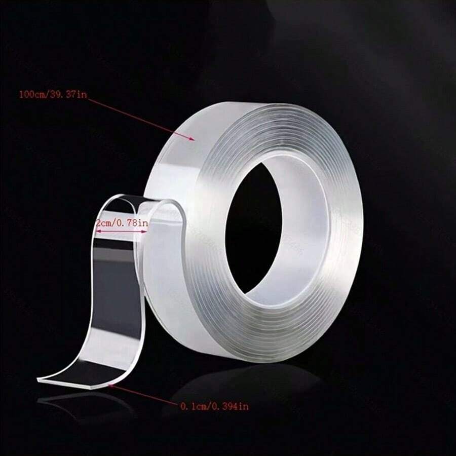 1pc Transparent Double-sided Nano Adhesive Tape - Clear - View 1
