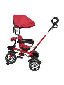 Triciclo Evolutivo para Niños Asiento Giratorio 360 Luz Capota (SOLO COMPRAR 1 PIEZA A LA VEZ) - Rojo - Ver 6