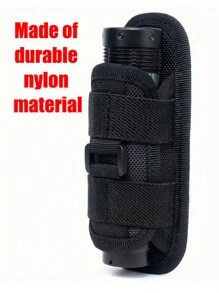 1pc Durable Molle Flashlight Holster,Nylon Torch Carry Case With 360 Degree Carabiner Reel Clip,Rotatable Flashlight Holder Belt Clip,Easy Access And Hands-Free Use - Ideal For Outdoor Activities, Spring Outdoor Sports, Valentine's Gift - Black - View 9