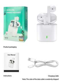V77 Gaming Earphones 5.2 Wireless Smart Noise-Proof Low Latency Low Power Consumption In-Ear Led Earphones With Compatibility