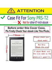 1pc Brown Anti-drop Magnetic Flip Electronic Book Cover Case For Prs T2 E-reader - Brown - View 2