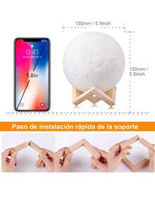 Moon Lamp, 3D Night Moon Lamp For Bedroom