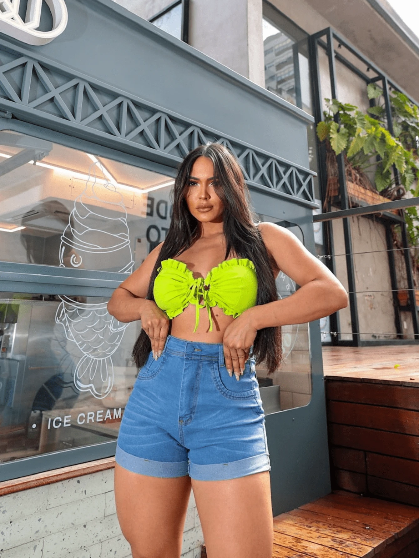 Women Denim Shorts - Màu xanh lam - Xem 1