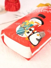 10pcs Christmas Drawstring Gift Bags, Lovely Cartoon Deer And Snowman Pattern Packaging Pouches With Ribbon For Fruit, Small Gifts, Party Favors - Multicolor - View 7