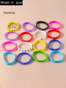 10pcs Random Silicone Bracelet Suitable For Daily Wear - Multicolor - View 10