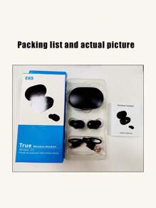 语音通话降噪入耳式（插入式）防水 LED 电量显示降噪低延迟无线耳塞 - 黑色 - 查看 7