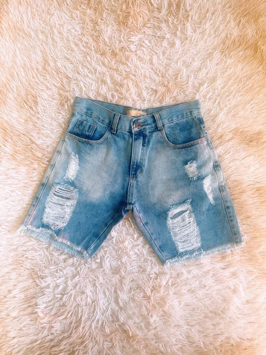 Men Denim Shorts - Màu xanh nhạt - Xem 1