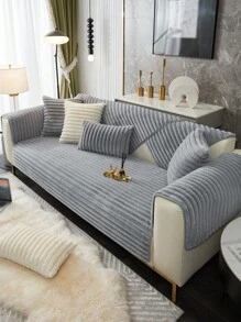 1只冬季兔子防護柔毛直板沙發墊 - 灰色 - 查看 9