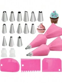 21 Piezas/set Herramientas Para Decorar Pasteles Utensilios De Horneado Molde Para Pasteles - Rosa - Ver 8
