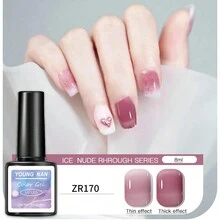 8毫升透明果凍指甲油,裸色系列透明冰糖粉茶氣味uv美甲12色 - 無色 - 查看 1