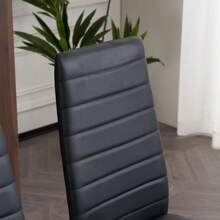 4pcs Elegant Assembled Stripping Texture High Backrest Dining Chairs Black (Table Not Included) - Black - View 9
