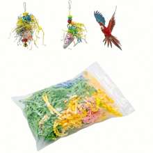 1pc Random Color Paper 20 Carrots Bird Toy Shredder Forage Toy Parrot Chewing Toy Birdcage Paper Shredder With Toy Spring Filling - Multicolor - View 2