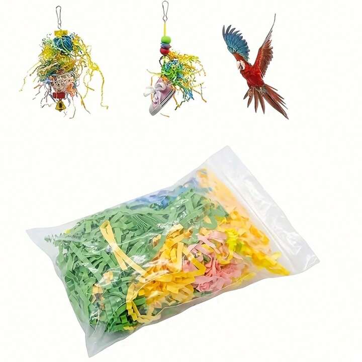 1pc Random Color 35g Shredding Paper Bird Toy Parrot Chewing Toy Cage Shredder Toy Shredding Filler Pack SHEIN UK