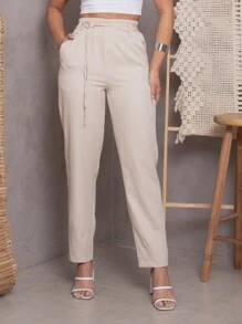 Women Pants - Beige - View 4