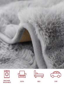 1pc Grey Simple Fleece Bubble Plain Pet-Friendly Sofa Cover With Personalized, All Seasons Protection - Grey - View 4