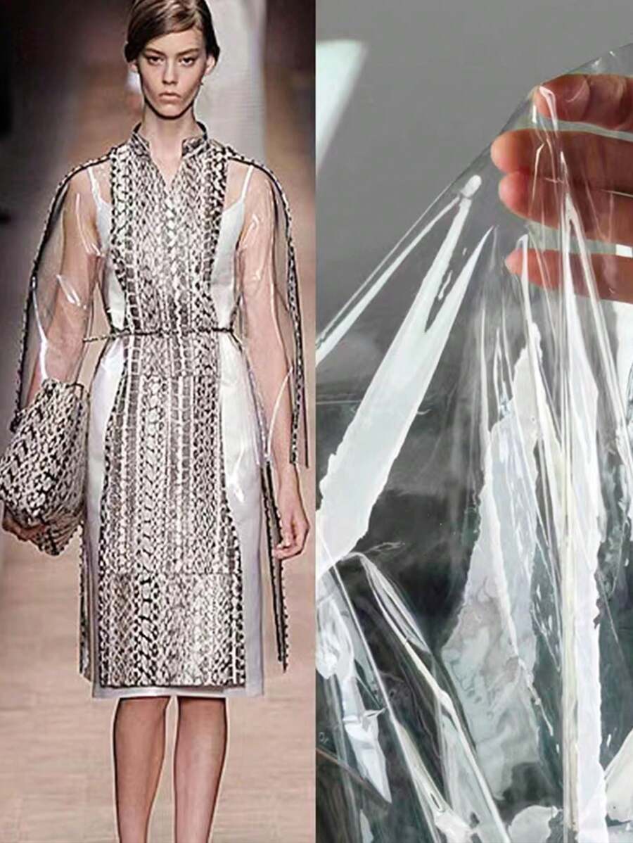 透明tpu布料,適用於服裝雨衣、薄膜防水、用於包裝布料等 - 無色 - 查看 1