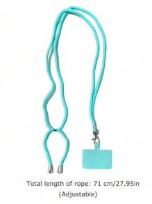 可調節和拆卸的跨身反丟失固定墊手機掛繩,自行定制 - 淺藍色 - 查看 2