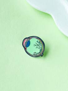 1入光澤眼球形狀眼科徽章,男女日常佩戴皆宜 - 綠色 - 查看 3