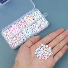 1box Colorful Acrylic Letter Beads Kit Set for Jewelry Making DIY Gift Bracelets Necklace for Women Men - Multicolor - View 3
