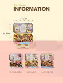 A Set Of Lucky Market Smart House Diy Hut Box Material Package, Handmade Assembled Model Creative Toy House Birthday And Christmas Gift - Beige - View 2