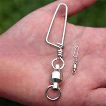10PCS Fishing Ring 26Lb-500Lb Silver High Strength Ball Bearing Swivels Jig Solid Welded Rings Snaps Swivels Bearing Connector Fishing Tackle