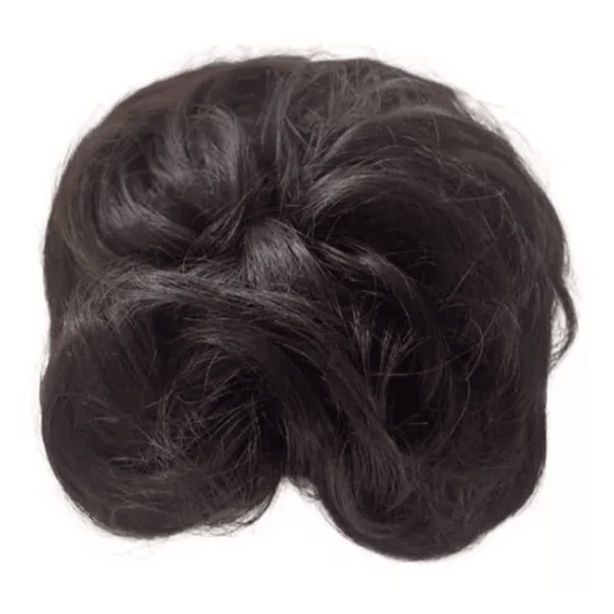 Aplique coque, cabelo sintético - Castanho - Visão 1