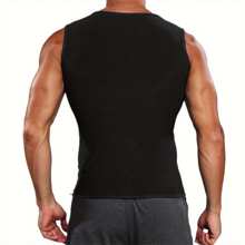 Sports Outdoor 1pc Men Waist Trainer Vest Hot Neoprene Sauna Suit Corset Body Shaper Zipper Tank Top Workout Sports Shapewear Belt Gym Accessories - Blue - View 5