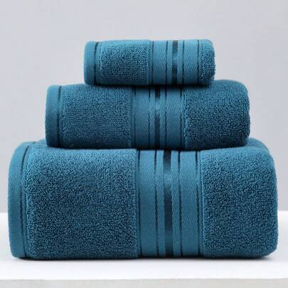 1 pieza Toalla de baño/Toalla de cara/Pañuelo y Set de 3 piezas (Toalla de baño + Toalla de cara + Pañuelo), 100% satén grueso y absorbente, sin desprendimiento, accesorios ideales para el baño, toallas faciales/corporales, decoración del baño del hogar, de vuelta a la escuela para salón de belleza, toallas de baño para el hogar, ducha, salón de belleza, hotel, deportes, artículos esenciales para el hogar