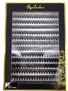 HBZGTLAD 14 Pairs Of Synthetic Mink Lashes, 40 Strands Per Pair, Natural 3D Eyelash Extensions, Russian Curled Individual Eyelash Cluster, Makeup Tools, Black Paper Lash Box Lash Clusters, Eyelash Clusters, Individual Eyelashes, Lashes, Fake Lashes - Black - View 3