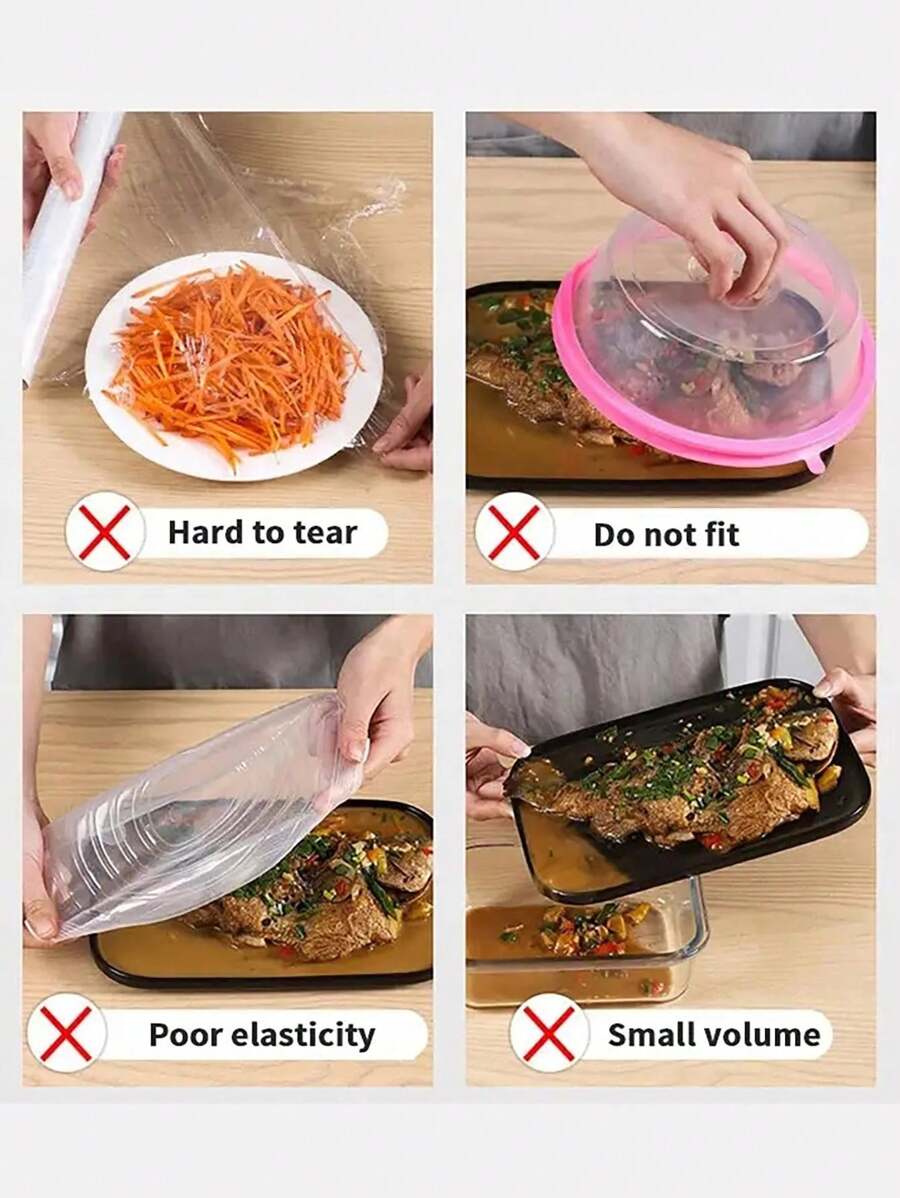 1 Pack Of 100 Disposable Plastic Wrap Sets And Disposable Shower Cap