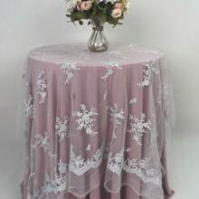 1 件银色蕾丝桌布适用于婚礼和派对装饰最佳礼物派对礼物房间装饰新娘 - 銀色 - 查看 1