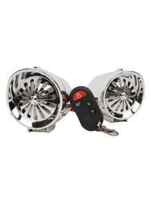 Bocinas Amplificador Para Moto Alarma Bluetooth Usb Fm Sd - Plateado - Ver 1