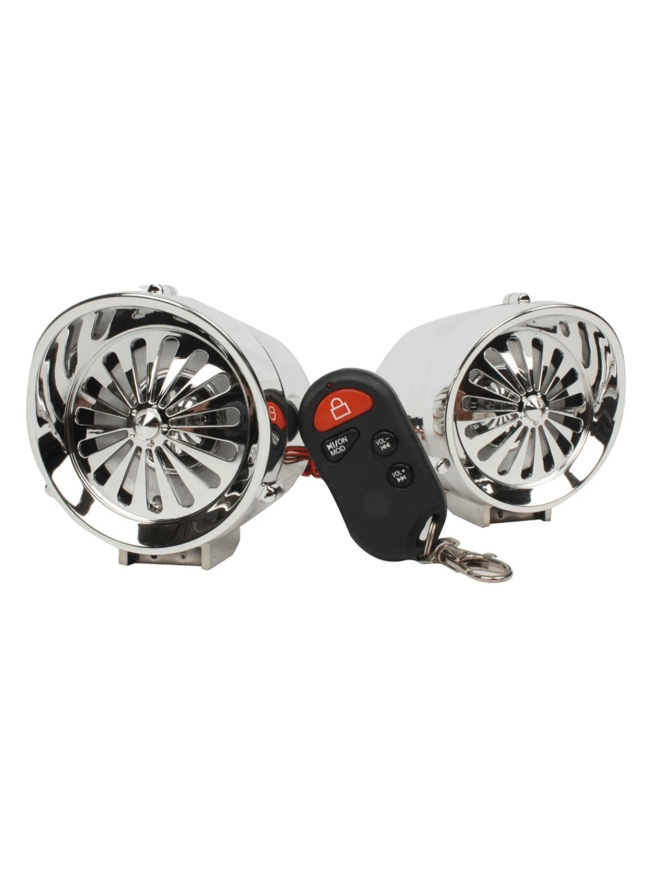 Bocinas Amplificador Para Moto Alarma Bluetooth Usb Fm Sd - Plateado - Ver 1