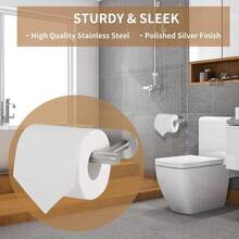 OBOVAY 1 pieza de acero inoxidable Soporte de papel higiénico , cuarto de baño rollo Soporte , servilleta papel Estante - Plateado - Ver 2