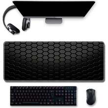 滑鼠墊,遊戲桌墊,蜂巢狀,機械熱圖,超大尺寸,厚,防滑橡膠,邊緣鎖定