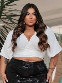 Plus Size Blouses - White - View 1