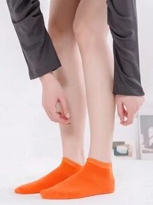 6pairs Random Women's Candy Color Solid Color Minimalist Casual Short Socks - Multicolor - View 4