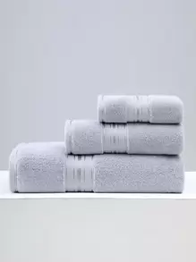 1条浴巾/手巾/面巾 & 3件套（浴巾+手巾+面巾）提花加厚吸水柔软毛巾，是理想的浴室必备用品，适用于面部、头发和身体清洁。家居浴室装饰，返校季适用，美容院也适用。适用于家庭浴室、酒店、运动场所等。家居必备，毛巾，护肤浴巾。 - 淺灰色 - 查看 7