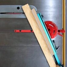 One Piece Red Miter Gauge Aluminum Alloy Handle Benches Table Saw Router Miter Gauge Sawing Assembly Ruler Woodworking Tools - Red - View 7