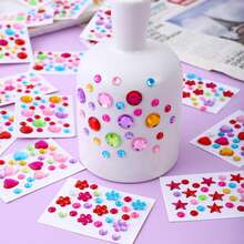 6 Uds Estrellas 3d Y Princesa De Dibujos Animados Y Pegatinas De Piedras Preciosas De Cristal En Forma De Flor Para Las Recompensas De Los Niños En El Jardín De Infantes - Multicolor - Ver 4