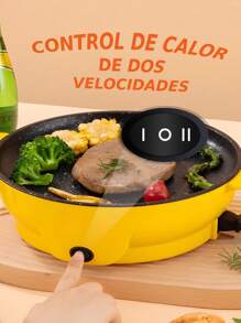 Sarten- Parrilla Electrico de Teflón Antiadherente Portatil - Amarillo - Ver 4