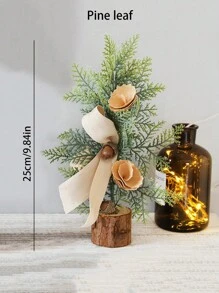 1pc Christmas Tree Ornament, Miniature Desk Pine Tree, Party Scene Decoration Best Gifts Birthday Home Decor Christmas Decorations Room Decor Winter - Green - View 3