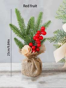 1pc Christmas Tree Ornament, Miniature Desk Pine Tree, Party Scene Decoration Best Gifts Birthday Home Decor Christmas Decorations Room Decor Winter - Green - View 4