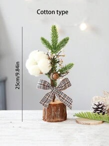 1pc Christmas Tree Ornament, Miniature Desk Pine Tree, Party Scene Decoration Best Gifts Birthday Home Decor Christmas Decorations Room Decor Winter - Green - View 2