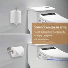 OBOVAY 1 pieza de acero inoxidable Soporte de papel higiénico , cuarto de baño rollo Soporte , servilleta papel Estante - Plateado - Ver 3