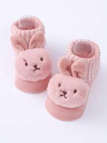 3 Pares/pack Calcetines De Piso Con Dibujos Animados Para Recién Nacidos, Calcetines Transpirables De Media Pantorrilla Para Niños Y Niñas