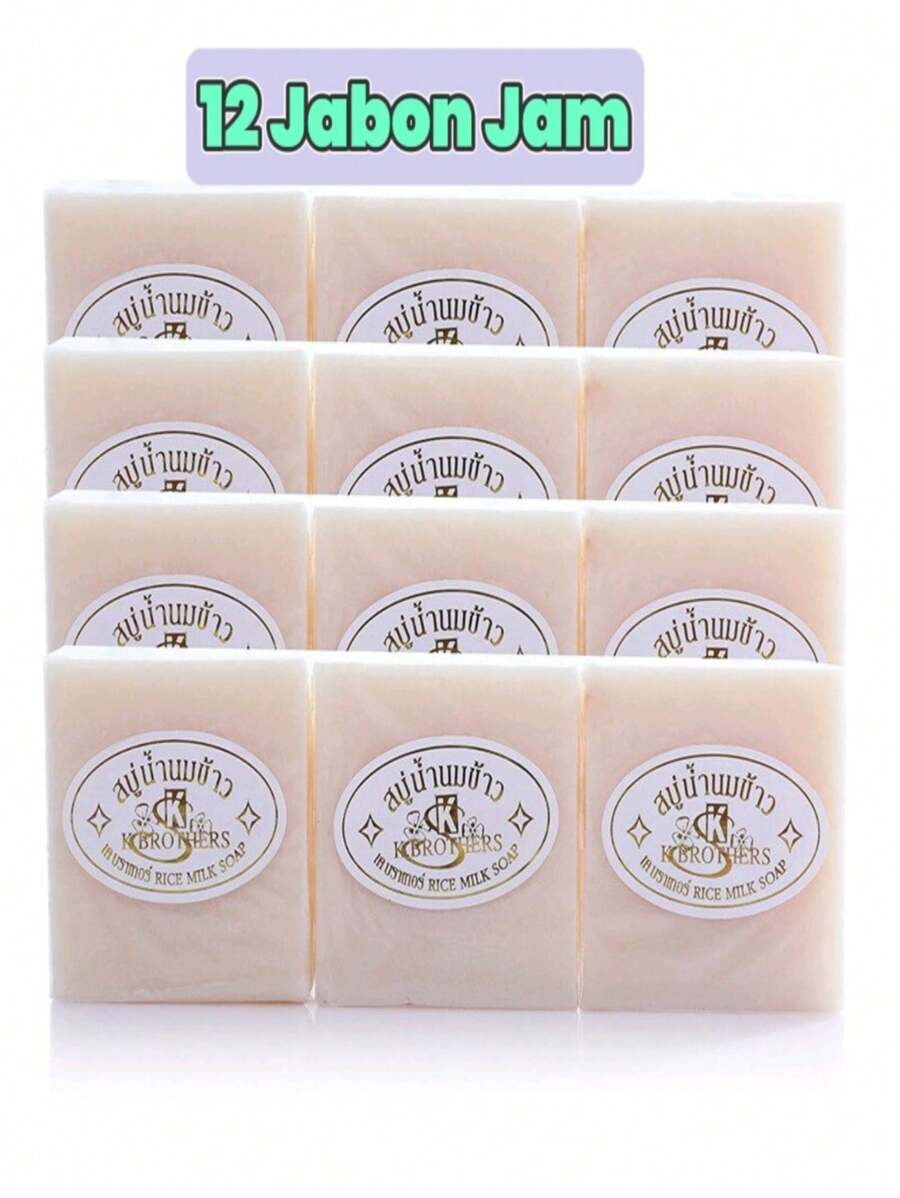 12 Jabones Exfoliante Aclarante De Arroz para Cara Cuerpo - Unitalla - Ver 1