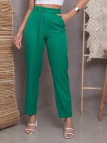 Women Pants - Dark Green - View 4