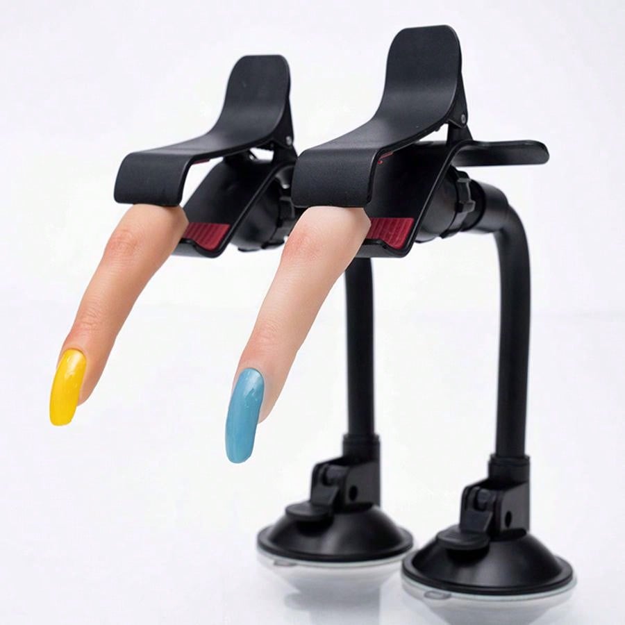 1pc Nail Art Practice Finger Model With Joints & Bendable Silicon Nail