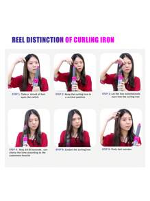 Đã nâng cấp 5 trong 1 Nóng Không khí Lược , Không khí Uốn xoăn , Bàn chải duỗi tóc , Tốc độ cao Máy sấy tóc Với Đồng hồ tự động Uốn xoăn - trắng - Xem 7